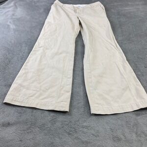 Gap Womens Wide Leg Khaki Pants Beige Cotton Chino Trousers Size 6 Ank RN54023
